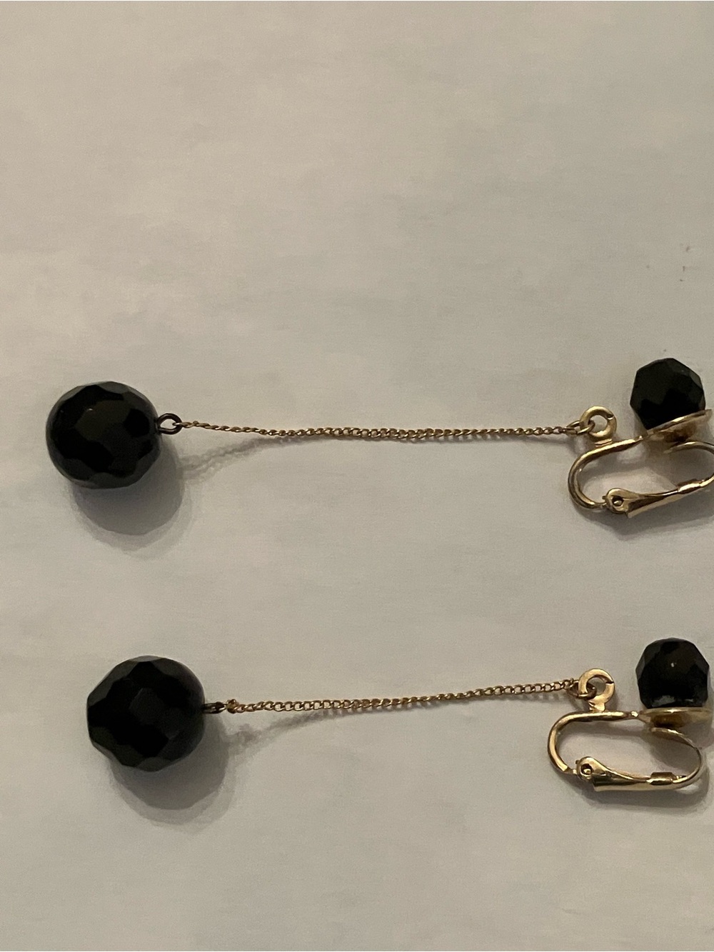 Classic Black Bead Drop Earrings - Elegant Gold Tone